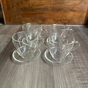 Bundle of 4 Glass Tea Cups 3oz/80ml Each (NEW AND UNUSED)